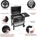 Electric Barbecue Grill Large Portable Trolley Barrel Charcoal BBQ Grill Manufactory